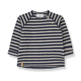 1  in the Family Alex Navy Taupe Sweater