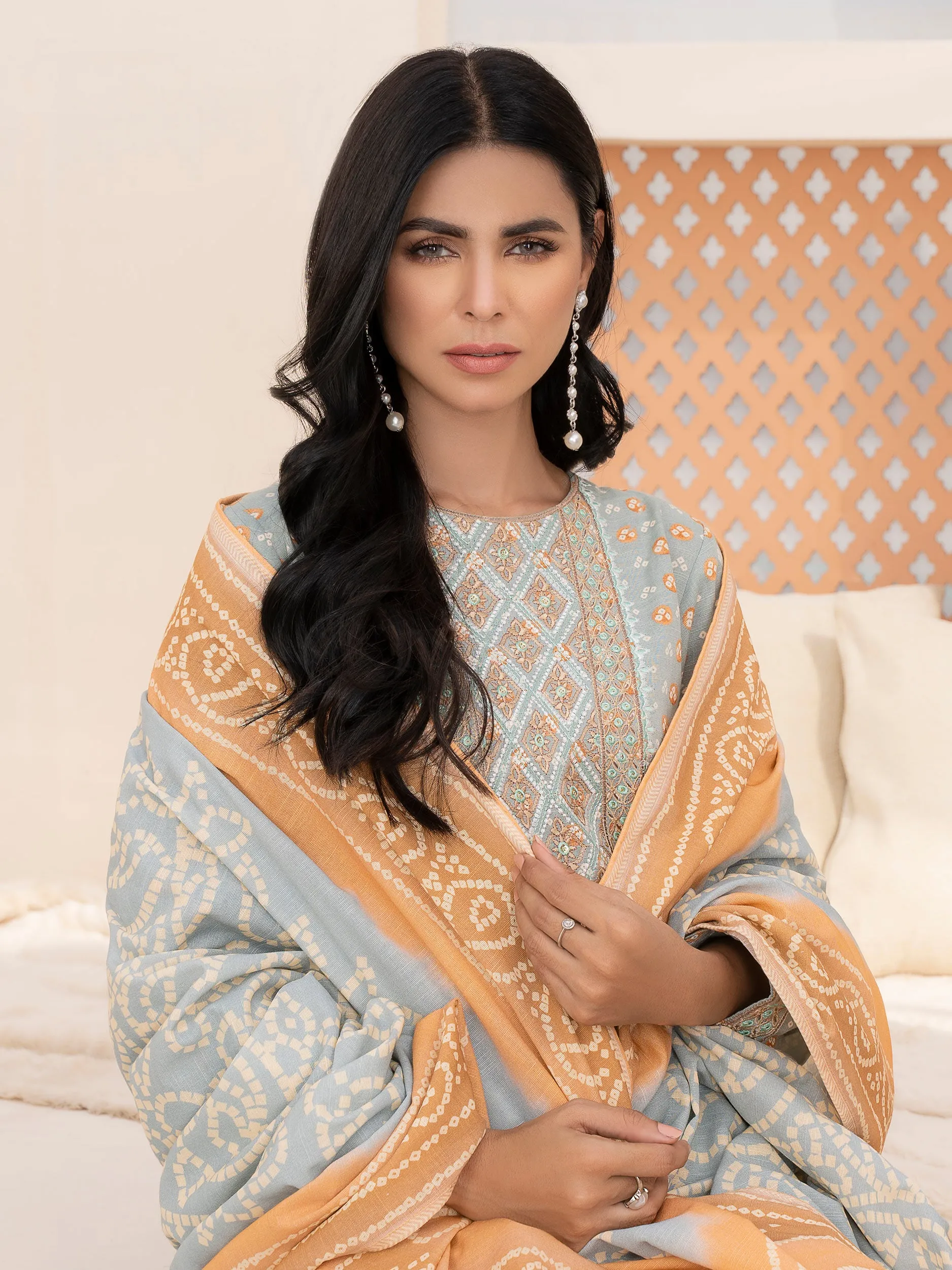 2 Piece Khaddar Suit-Embroidered (Unstitched)