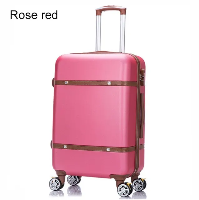 20'24'26' Retro Zipper Spinner Casters With Lock Luggage, Pc Shell Rolling Luggage Bag Trolley Case