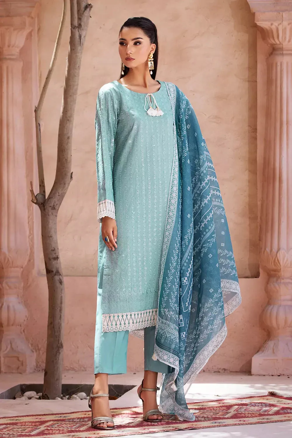 3PC Embroidered Unstitched Jacquard Suit KCNE-2620