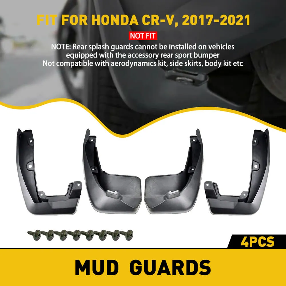 4 Pcs Front & Rear Splash Guard Mud Flaps For 2017-2021 Honda CR-V