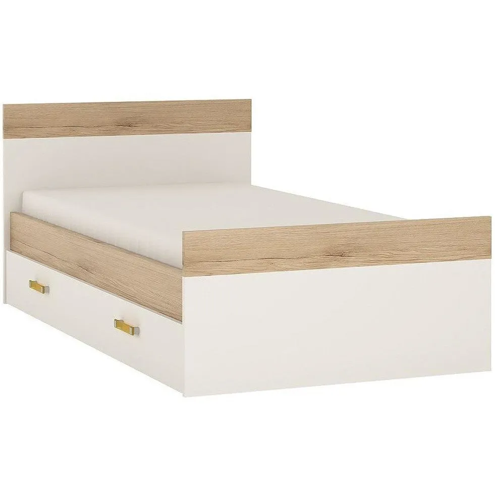 4Kids Single Storage Bed With Orange Handles