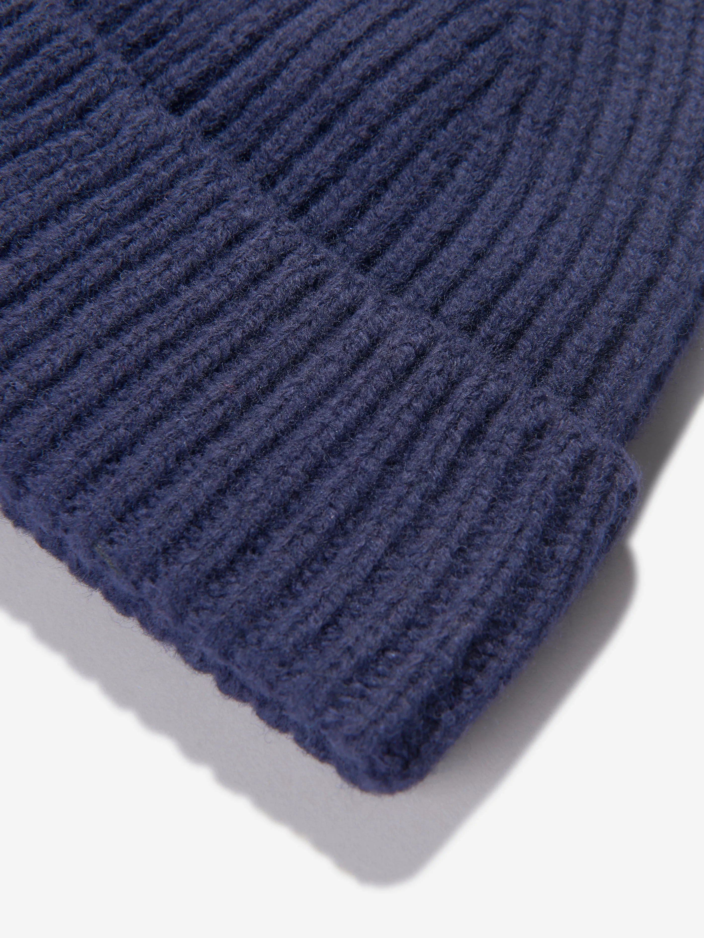 Acne Studios Kids Wool Beanie Hat in Navy