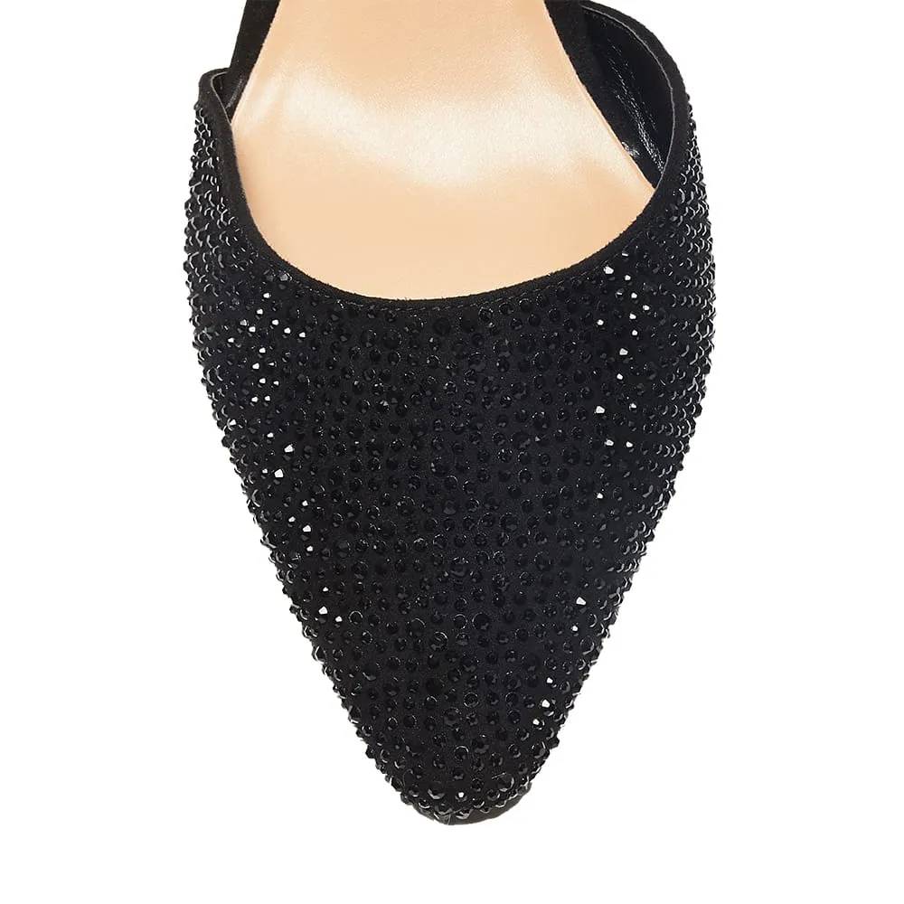 Adelle Heel in Black Sparkle