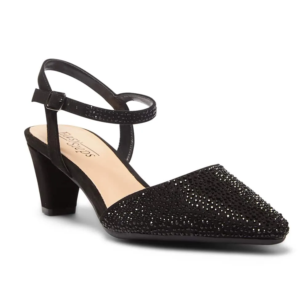 Adelle Heel in Black Sparkle