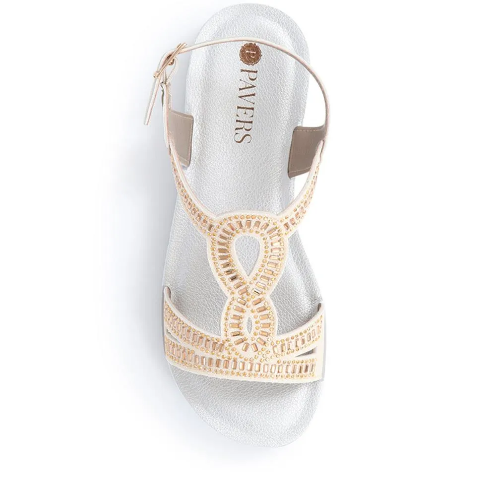 Adjustable Embellished Sandals  - INB39017 / 325 260