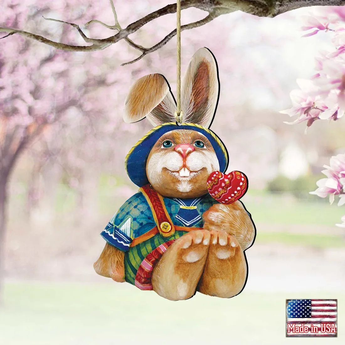 Baby Bunny Wooden Ornaments Easter by G. DeBrekht - Easter Spring Decor - 8154422