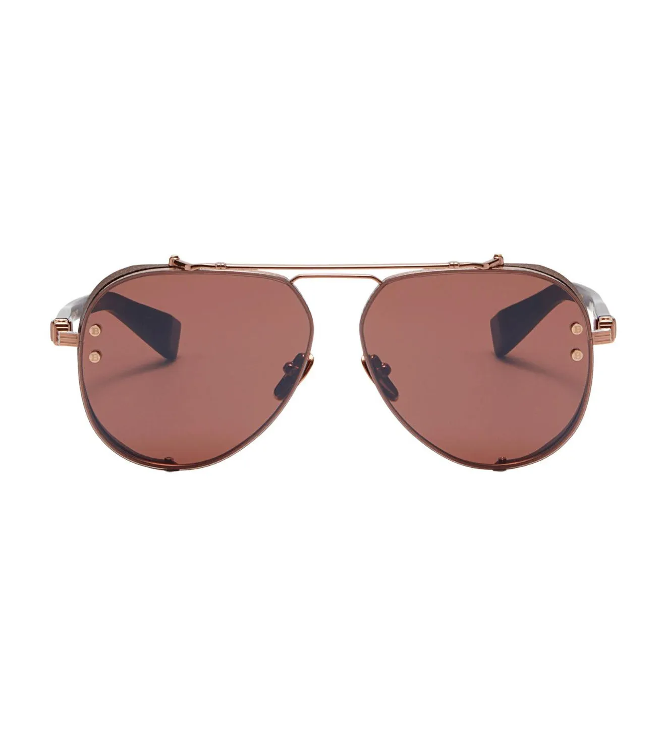 Balmain Unisex Brown Aviator Sunglasses