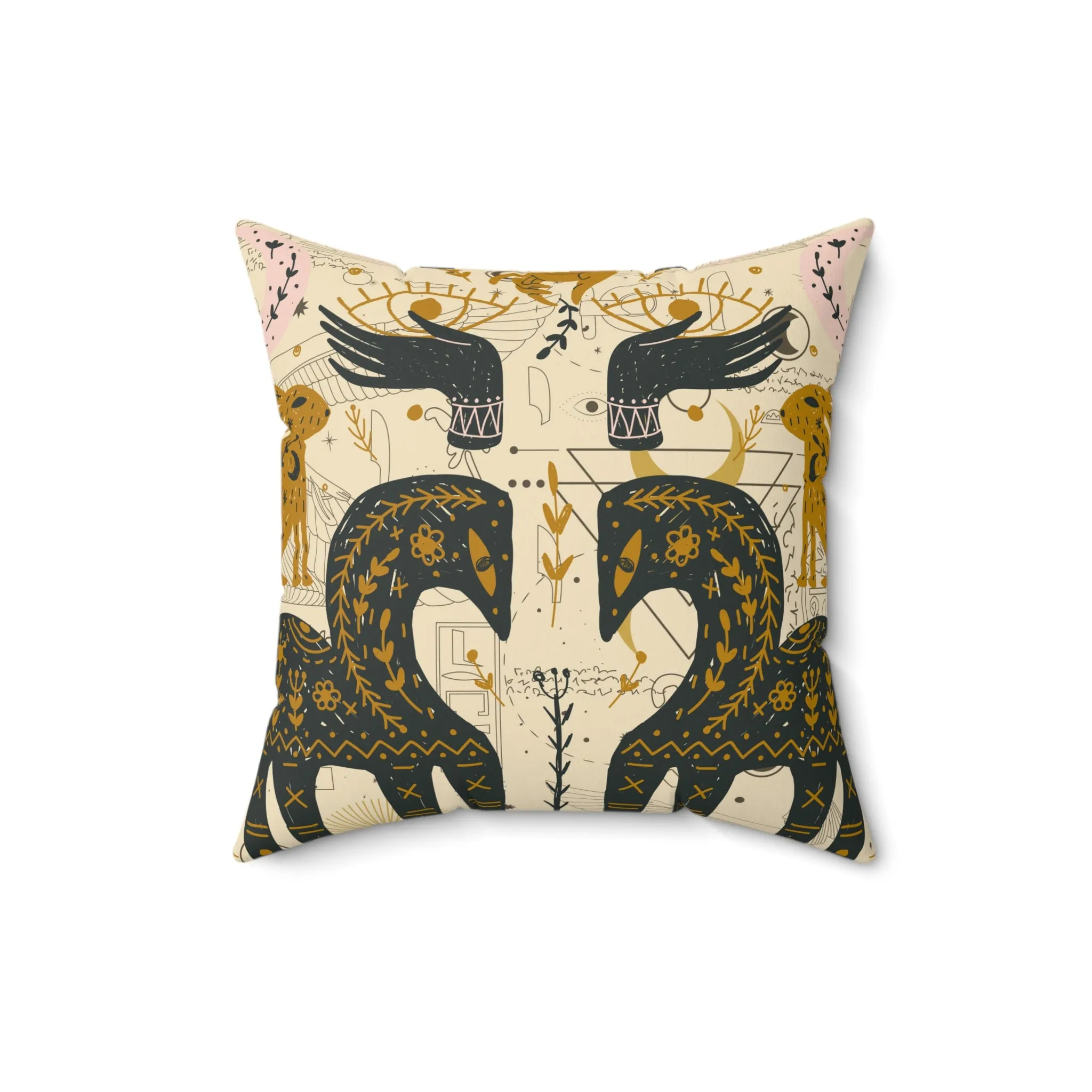 Bohemian Spun Polyester Square Pillow