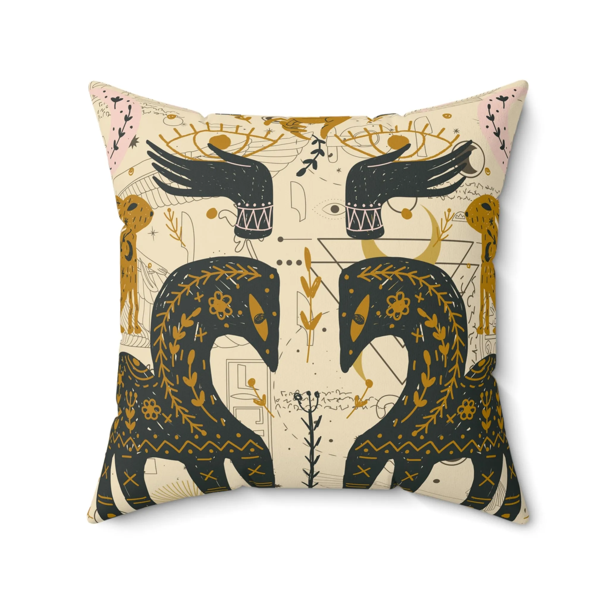 Bohemian Spun Polyester Square Pillow