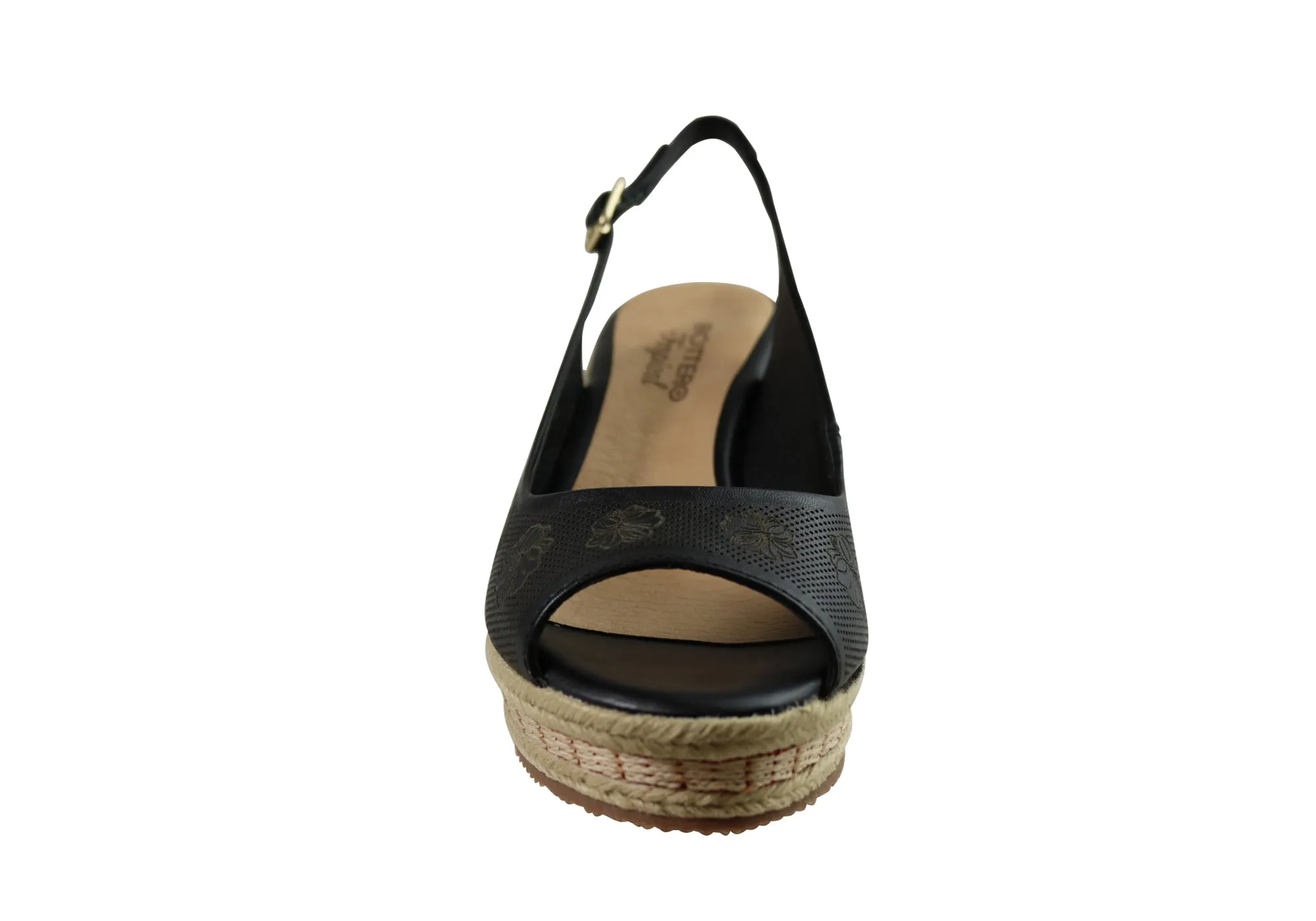 Bottero Giovanna Womens Comfort Leather Wedge Sandals Made In Brazil