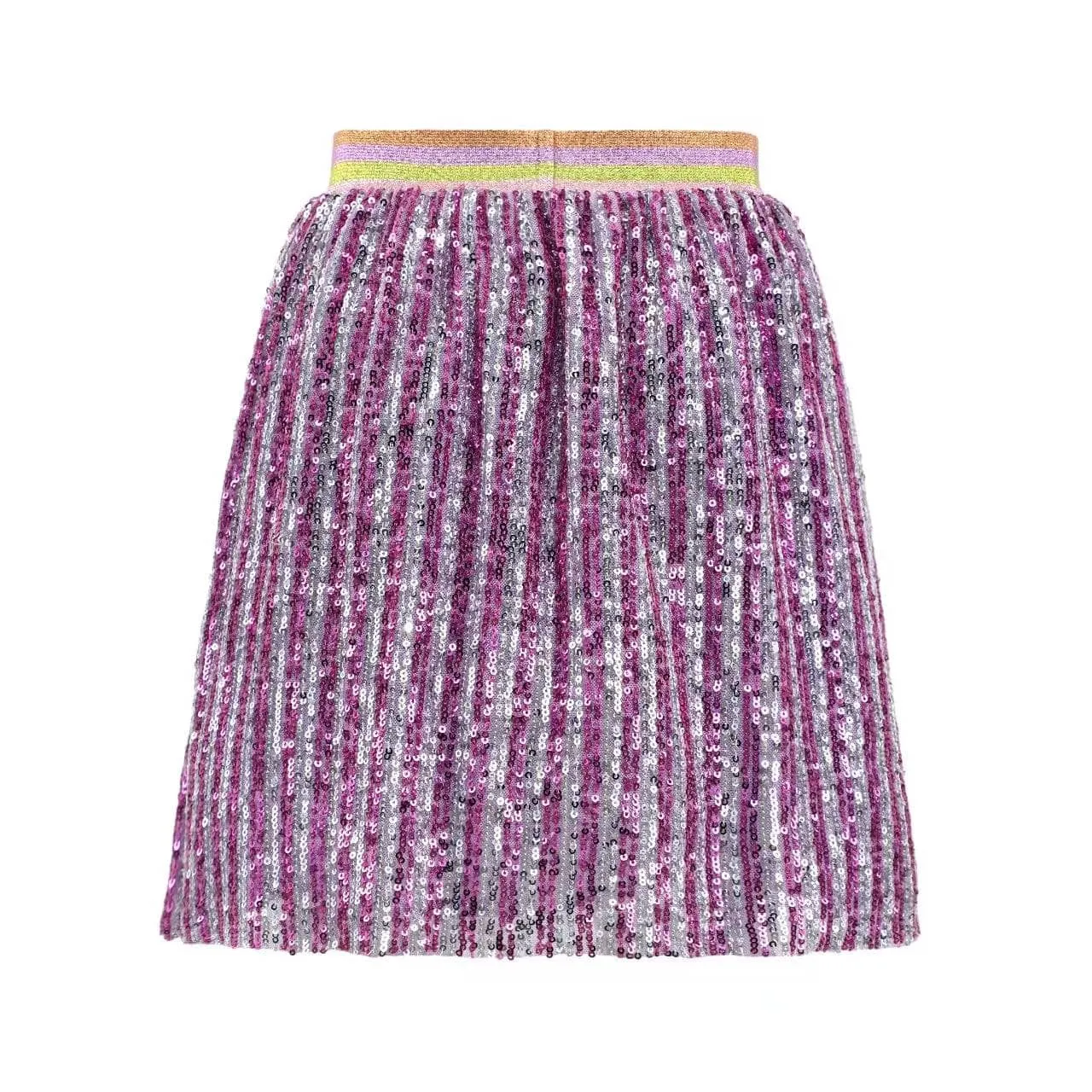 Bow Sequin Striped Skirt