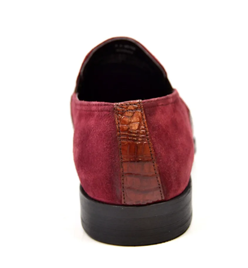 British Collection Shiraz Croc Leather & Suede Shoe - Elegant and Timeless