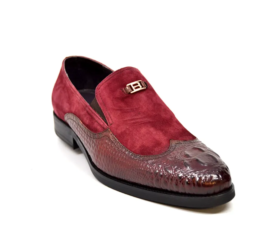 British Collection Shiraz Croc Leather & Suede Shoe - Elegant and Timeless