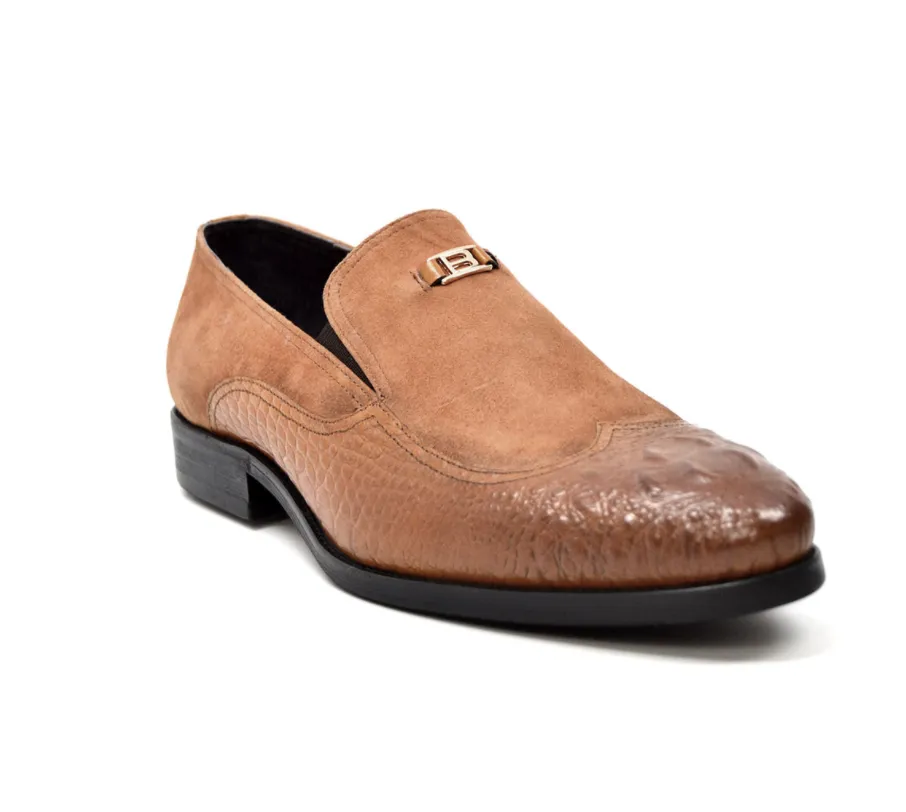 British Collection Shiraz Croc Leather & Suede Shoe - Elegant and Timeless