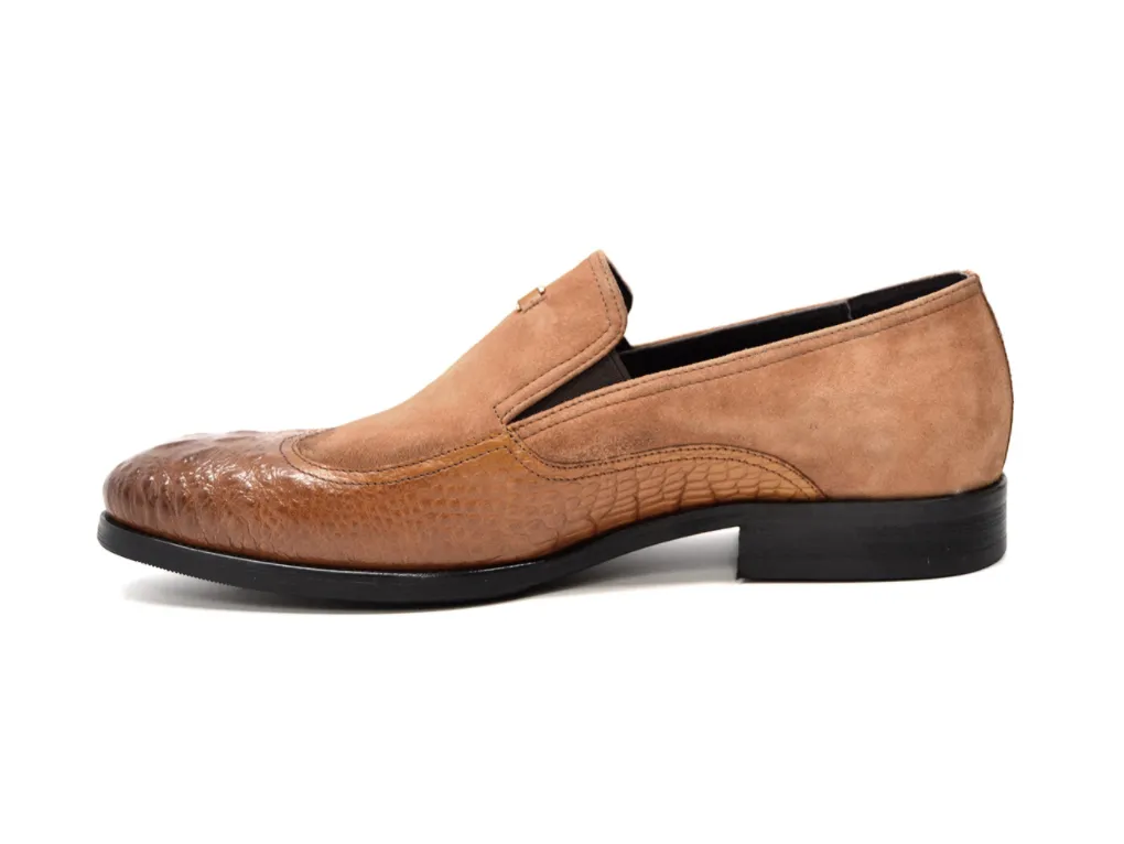 British Collection Shiraz Croc Leather & Suede Shoe - Elegant and Timeless