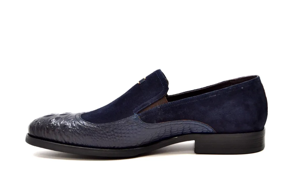 British Collection Shiraz Croc Leather & Suede Shoe - Elegant and Timeless