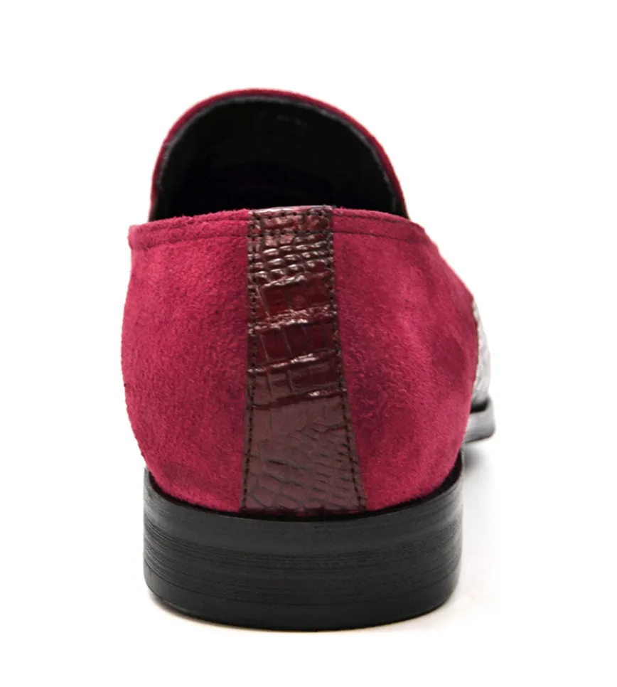 British Collection Shiraz Croc Leather & Suede Shoe - Elegant and Timeless