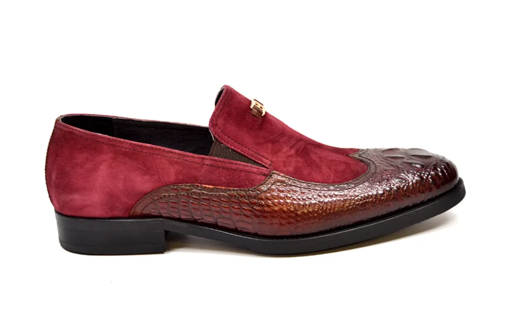 British Collection Shiraz Croc Leather & Suede Shoe - Elegant and Timeless