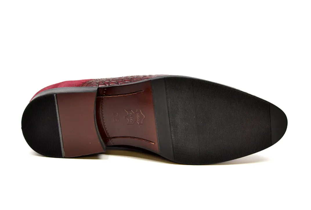 British Collection Shiraz Croc Leather & Suede Shoe - Elegant and Timeless