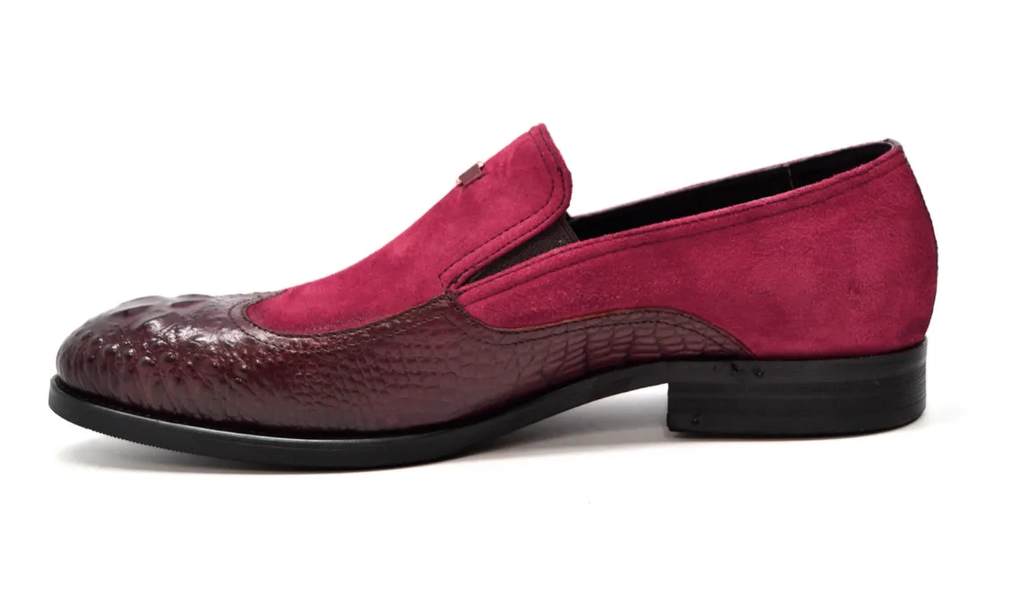 British Collection Shiraz Croc Leather & Suede Shoe - Elegant and Timeless