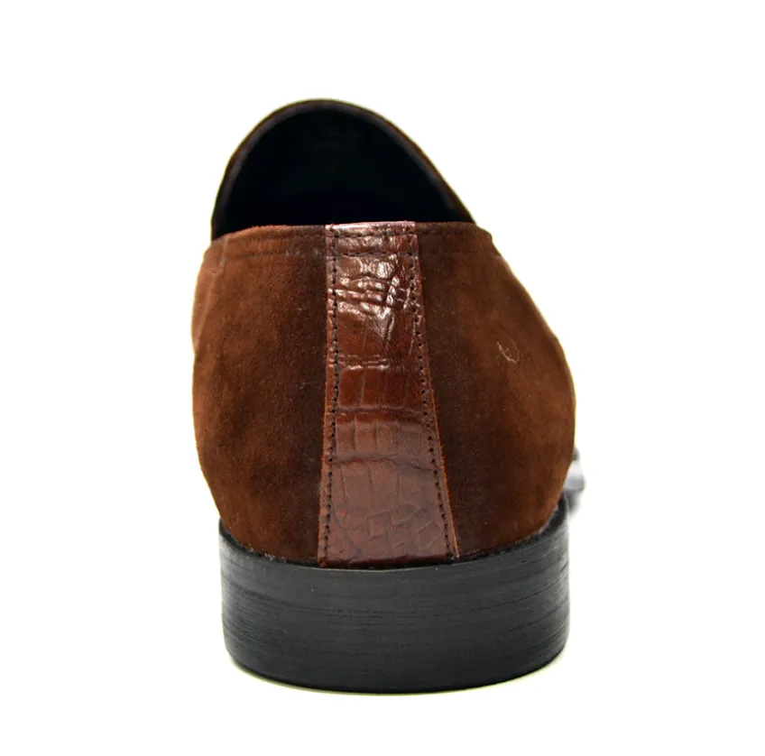 British Collection Shiraz Croc Leather & Suede Shoe - Elegant and Timeless