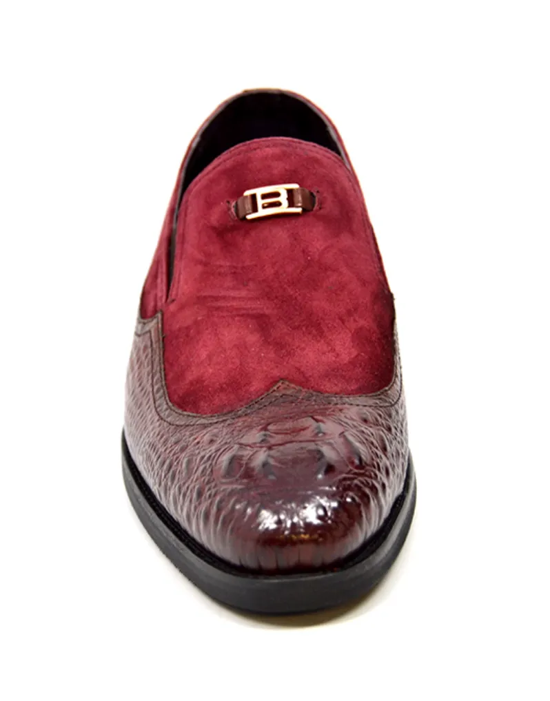 British Collection Shiraz Croc Leather & Suede Shoe - Elegant and Timeless