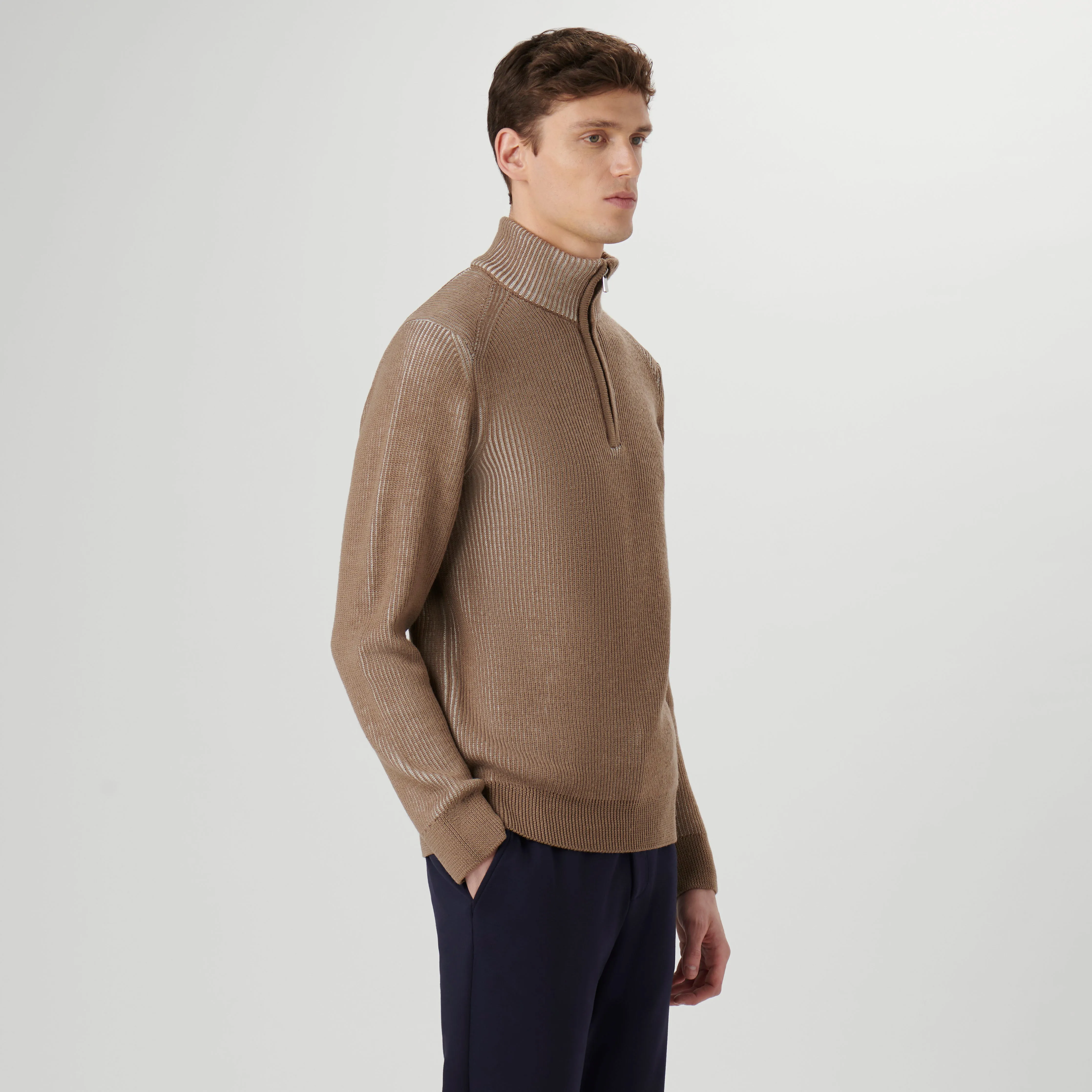 Cable Knit Quarter Zip Sweater