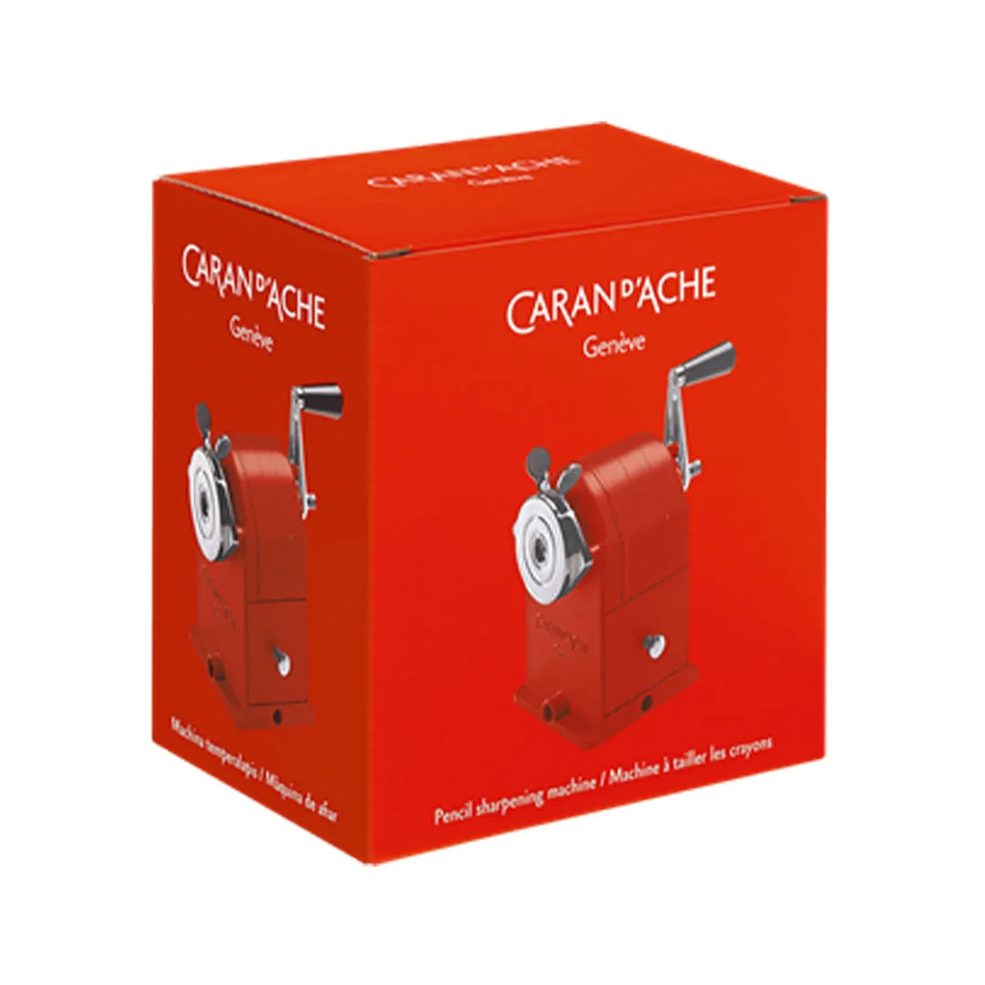 Caran d'Ache Crank Desk Top Pencil Sharpener Red