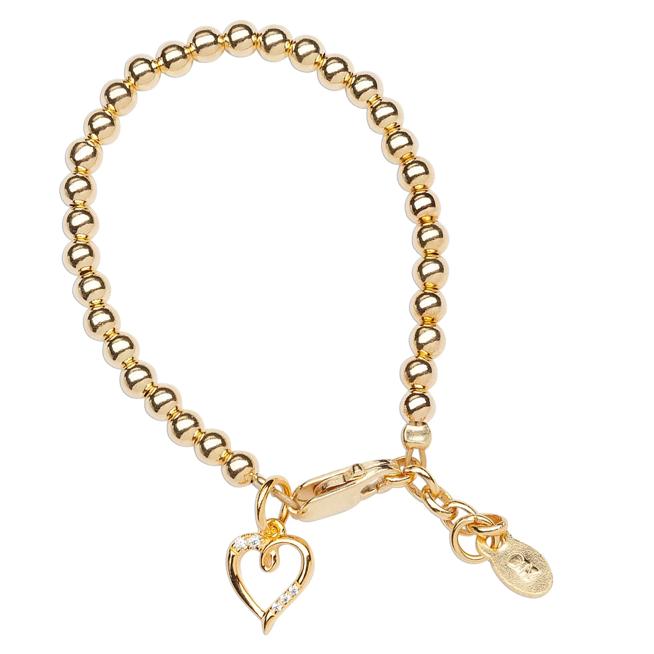 Cherished Moments - Aria 14K Gold-Plated Kids Bracelet with Heart Charm