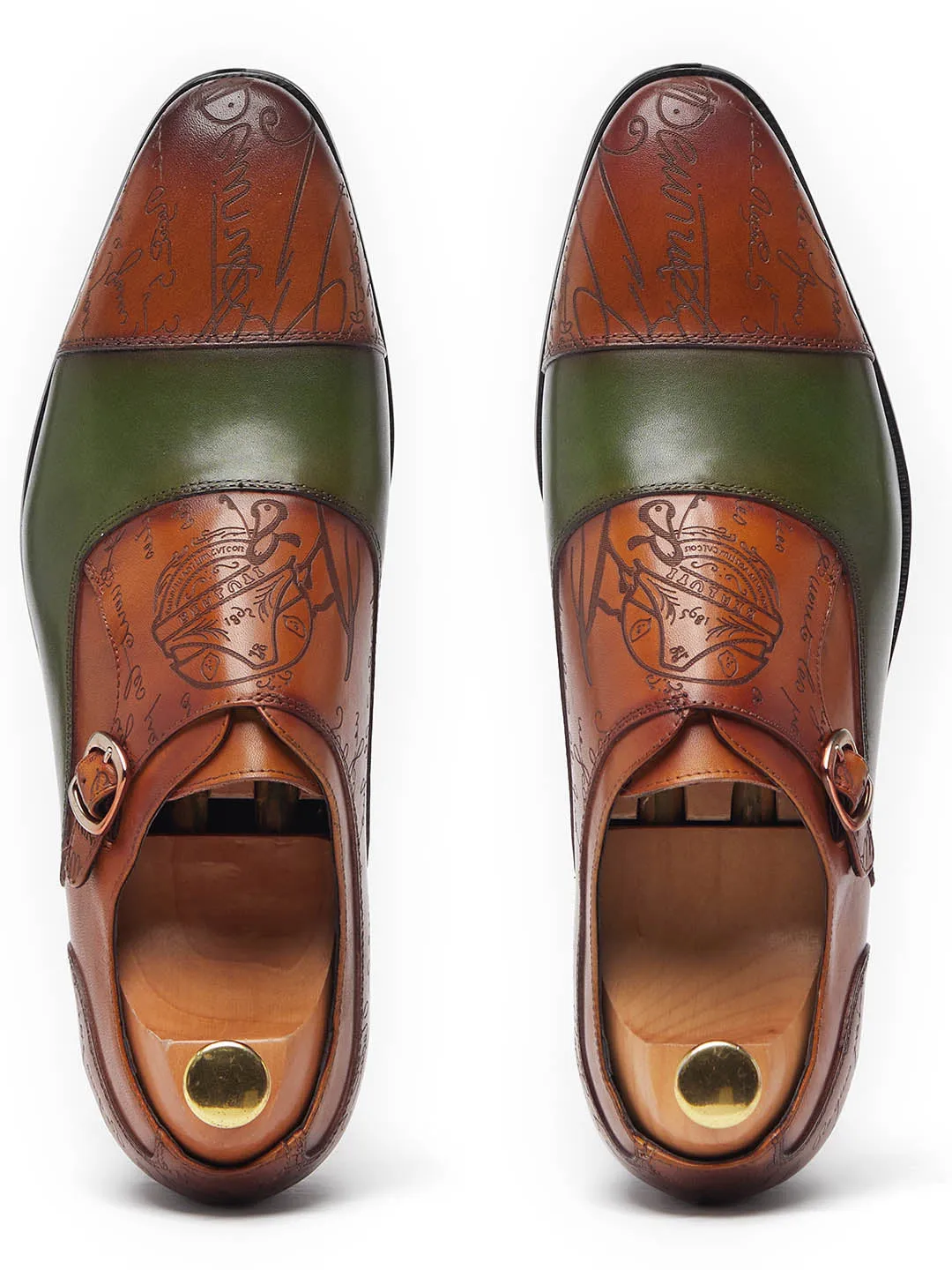 Chris Berluti Monk Tan Green