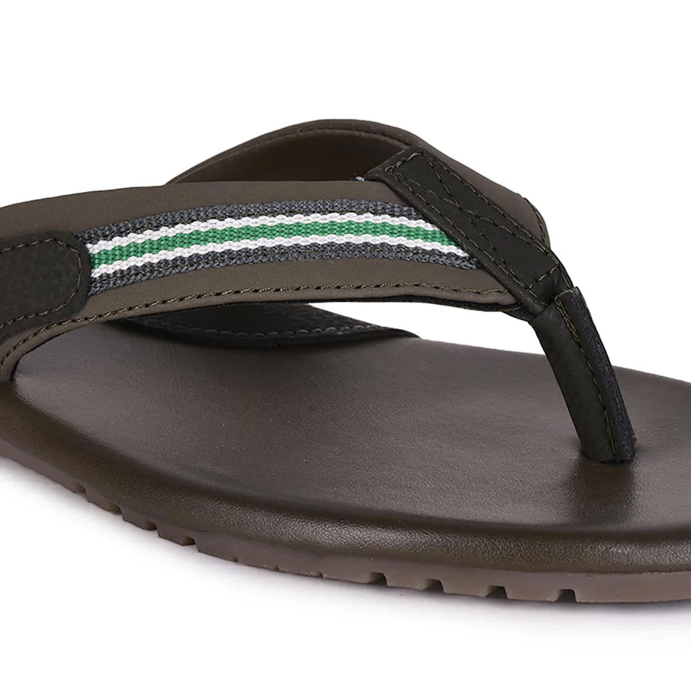 Coolers Casual Olive Green Flip Flop For Men BRYSON-1E By Liberty