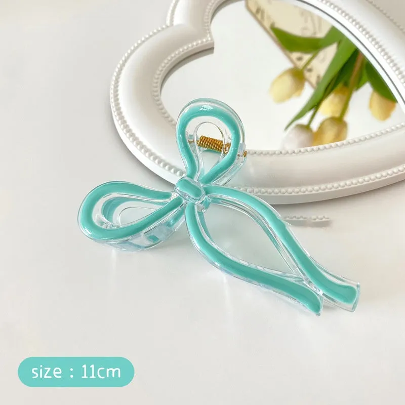 Coquette Ribbon Bow Claw Clip