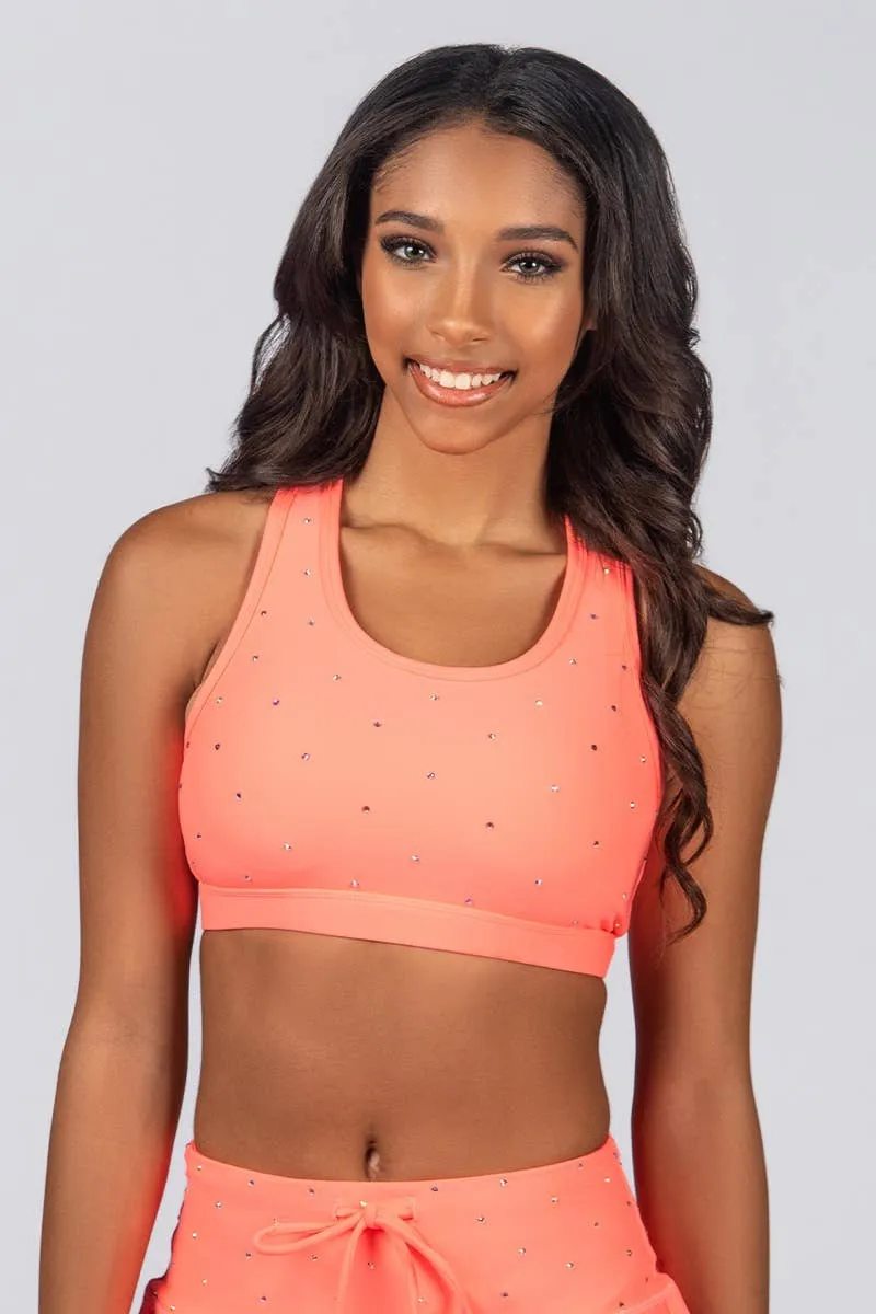 Cora Sports Bra in Coral