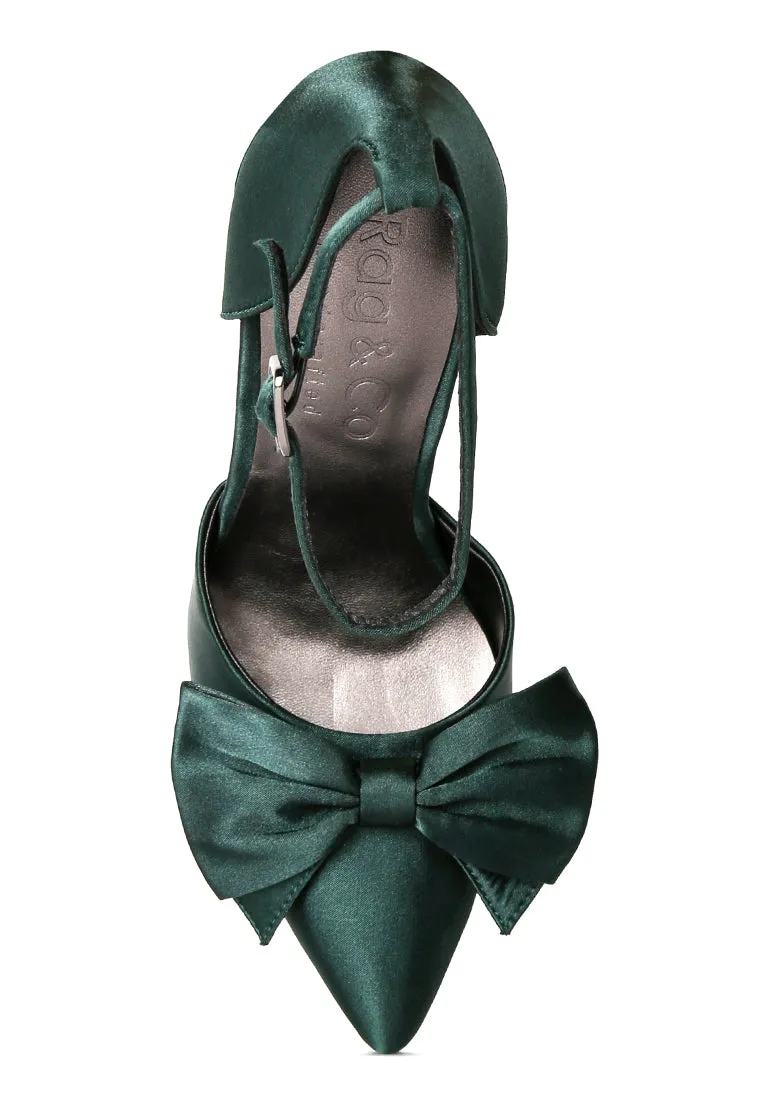 Dingles High Heeled Satin Bow Sandals By Ruw