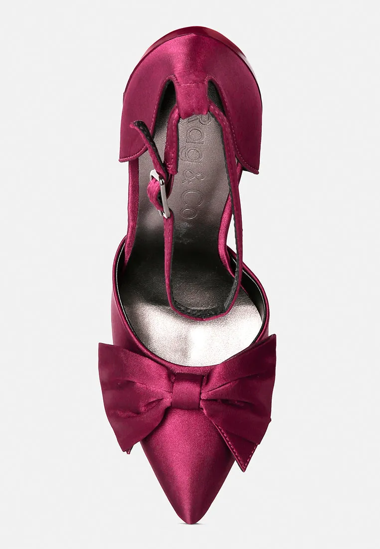 Dingles High Heeled Satin Bow Sandals By Ruw