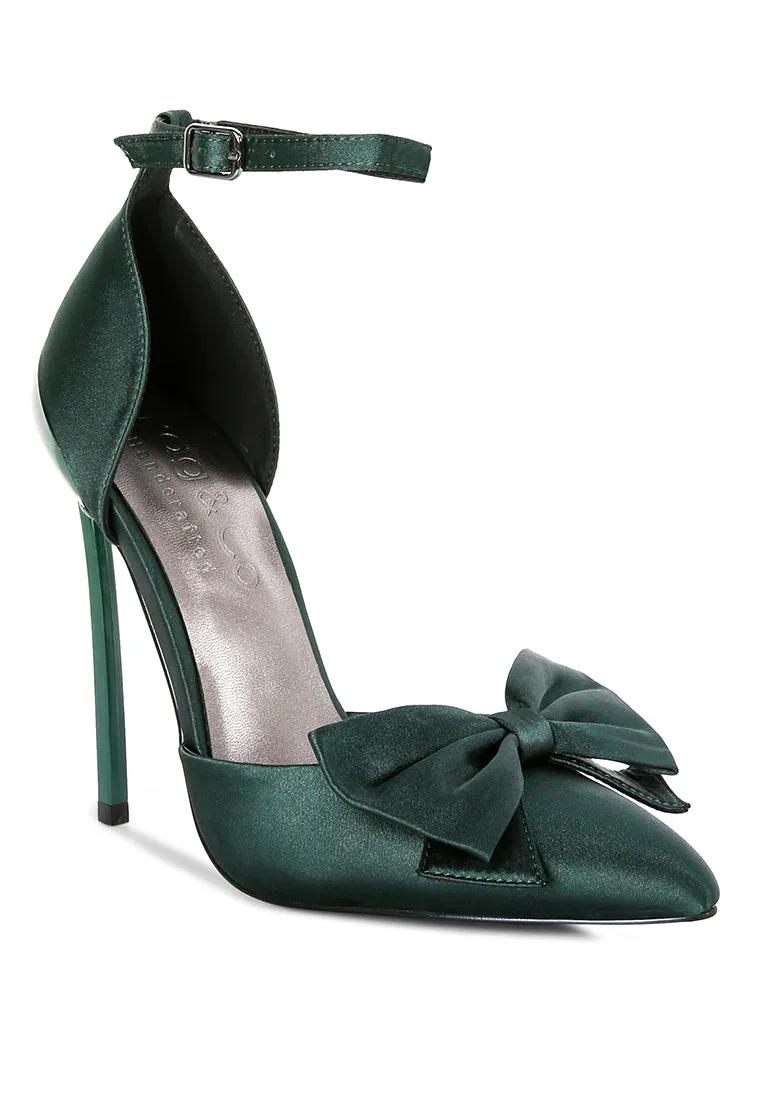 Dingles High Heeled Satin Bow Sandals By Ruw