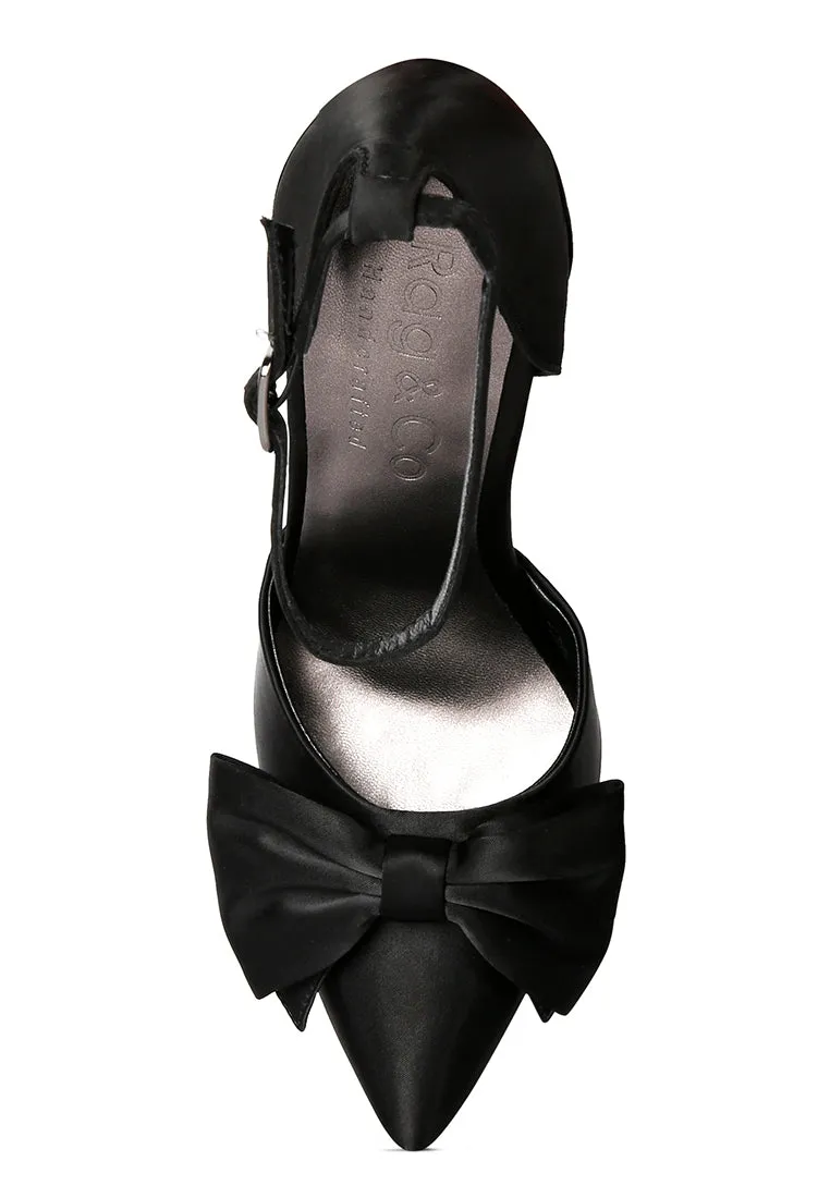 Dingles High Heeled Satin Bow Sandals By Ruw