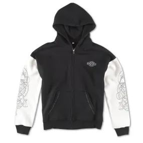 Diviner Dragons Embroidered Zipper Hoodie