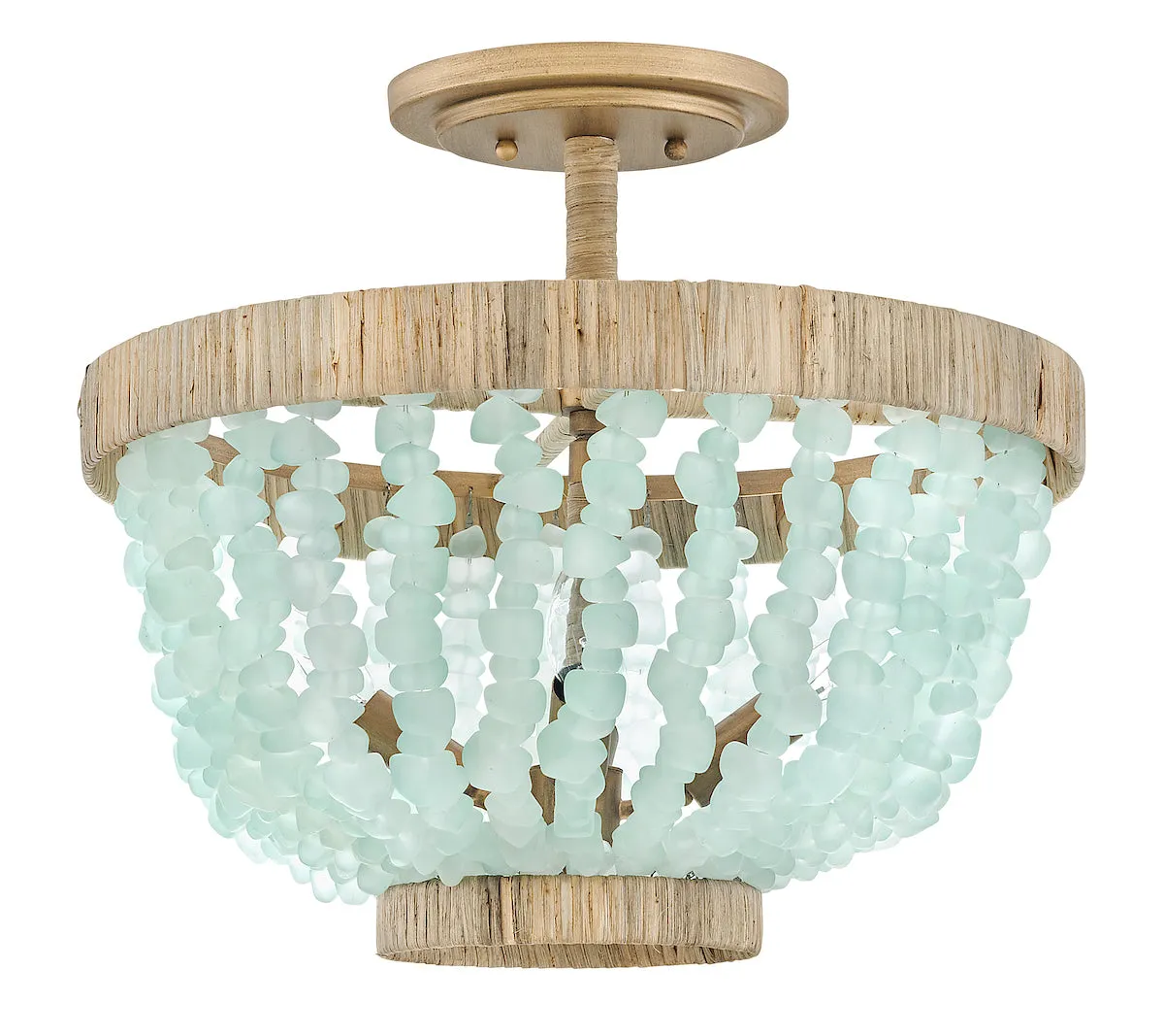 Dune Blue Sea Glass Semi-Flush Mount