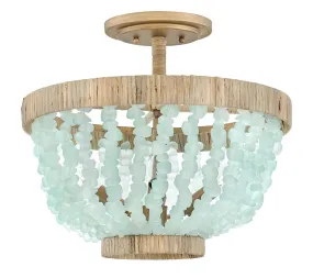 Dune Blue Sea Glass Semi-Flush Mount