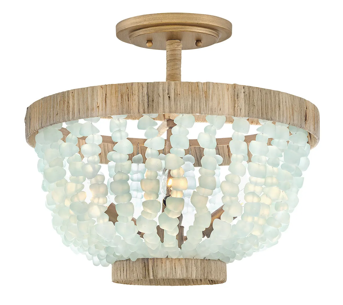 Dune Blue Sea Glass Semi-Flush Mount