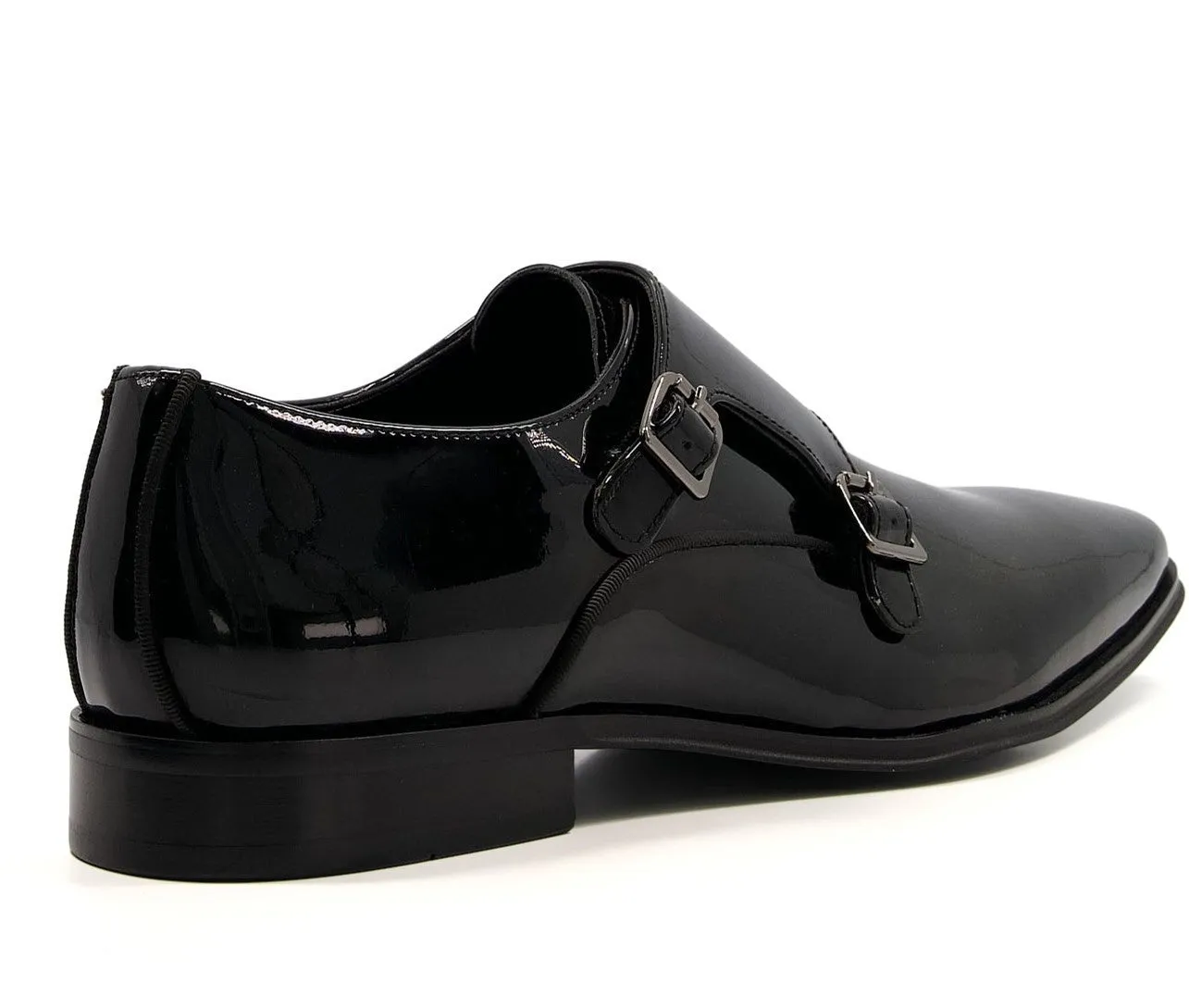 Dune Stone Mens Patent Formal Monk Shoe