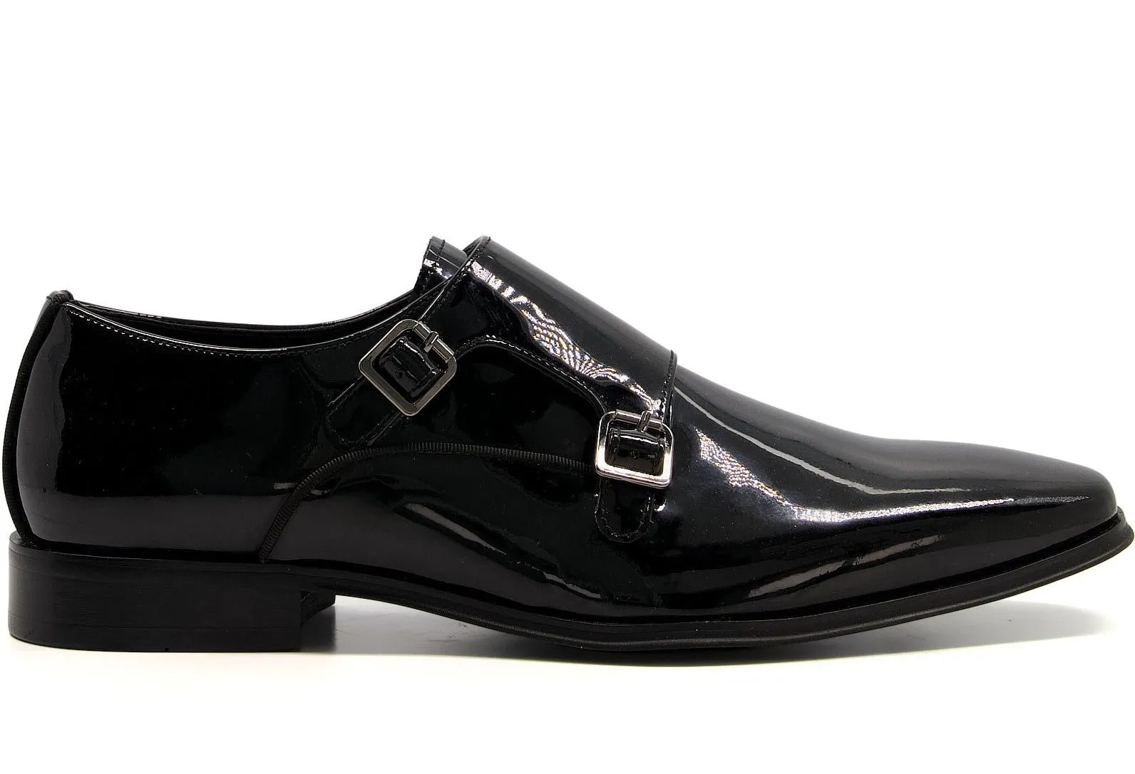 Dune Stone Mens Patent Formal Monk Shoe