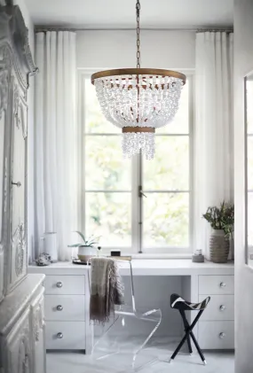 Dune White Sea Glass Chandelier