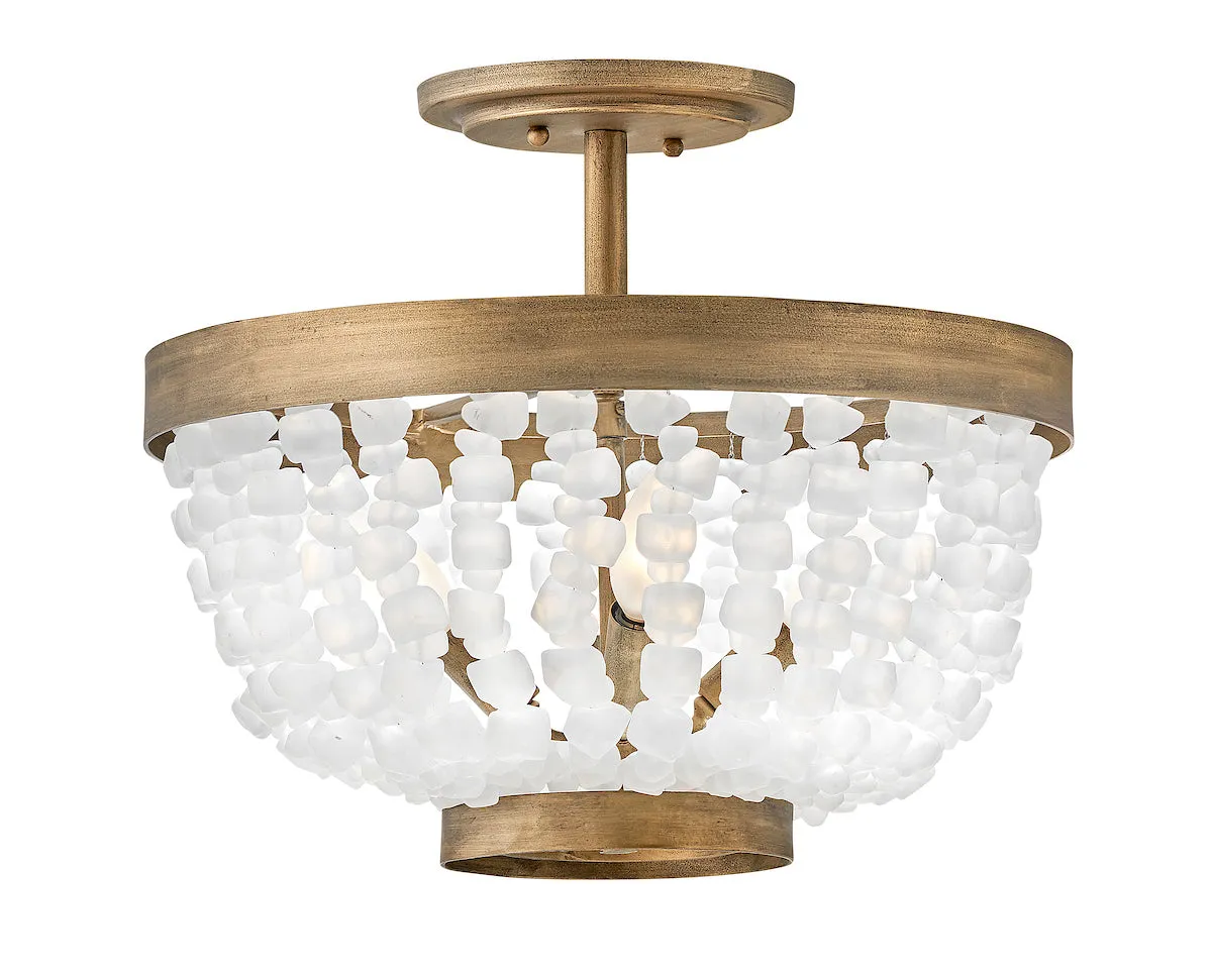 Dune White Sea Glass Semi-Flush Mount