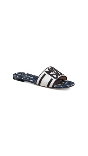 Dway Embroidered Slide - Deep Blue