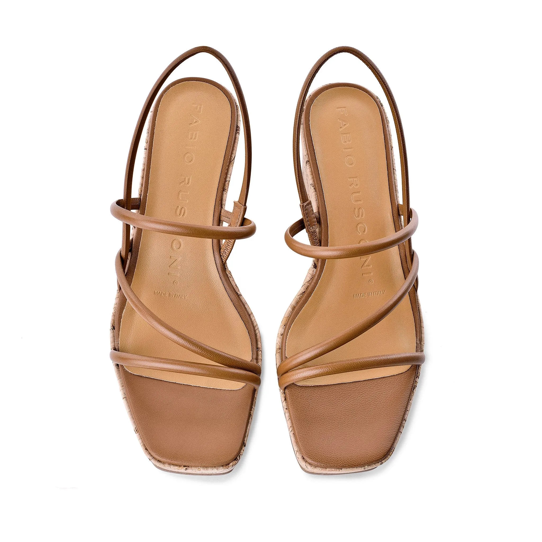 Effe Cognac Cork Platform Sandals