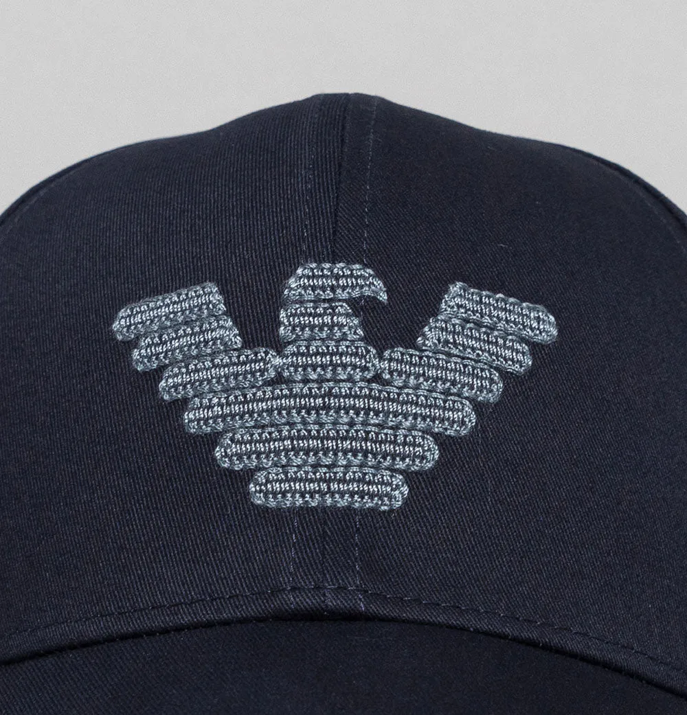 Emporio Armani Embroidered Eagle Logo Cap Blue