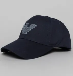 Emporio Armani Embroidered Eagle Logo Cap Blue